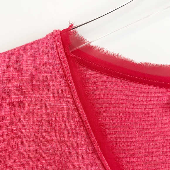 Anthropologie Deletta Ruffle Blouse Red Petite Med - Picture 3 of 6